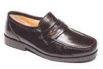 Men's Wide Fit Leather Slip-On Shoes By Luca Mancini (Brown - Style LM9900)